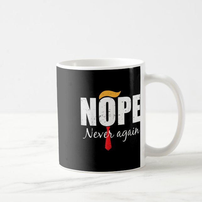 Never Again Funny Trump Hair 3  Coffee Mug (Right)