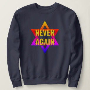 NEVER AGAIN Holocaust YOM HASHOAH Sweatshirt