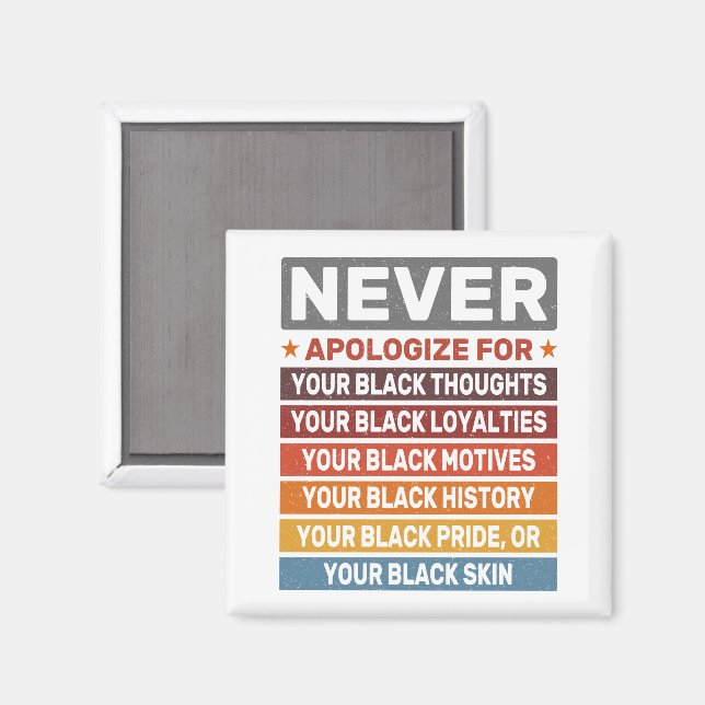 Never Apologise For Your Black History Month Cool Magnet (Front/Back)