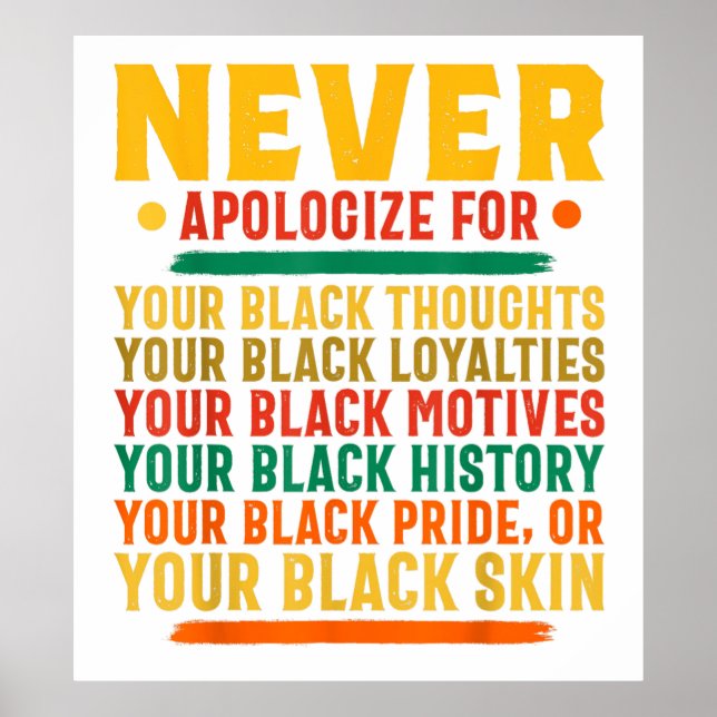 Never apologise for your black history poster (Front)