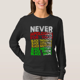 Never Apologise for your Blackness, Black Thoughts T-Shirt