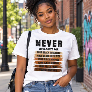 Never Apologise for Your Blackness Empowerment  T-Shirt