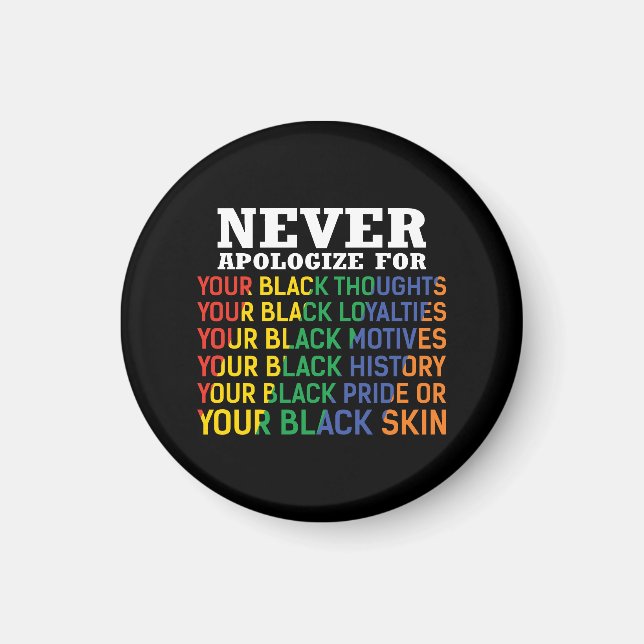 Never Apologise | Juneteenth | Black Pride Magnet (Front)