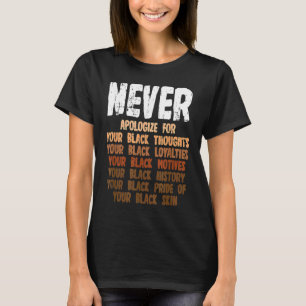 Never apologize for your black thoughts your black T-Shirt