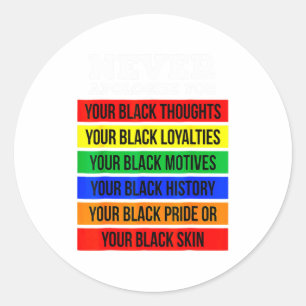Never Apologize For Your Blackness Black History M Classic Round Sticker