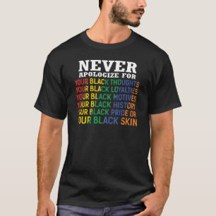 Never Apologize Juneteenth Black Pride T-Shirt
