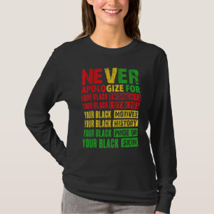 Never Apologize Your Black History Month African A T-Shirt