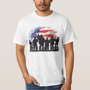 Never Back Down on American FLag Patriotic T-Shirt