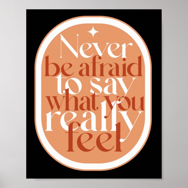 Never Be Afraid - Mental Health S Positive Mindset Poster (Front)