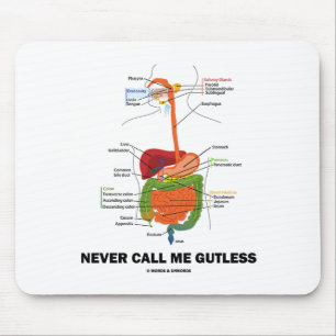 Never Call Me Gutless (Digestive System Humour) Mouse Pad