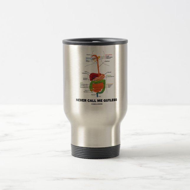 Never Call Me Gutless (Digestive System Humour) Travel Mug (Center)