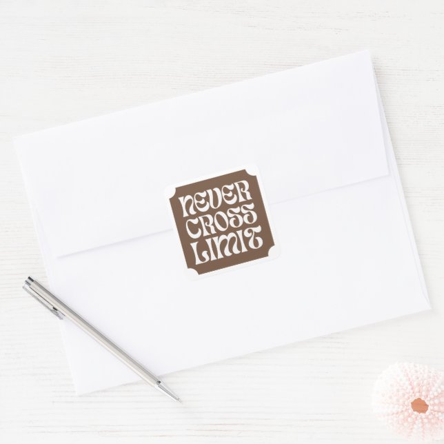 Never Cross Limit Motivational Quote Sticker  (Envelope)