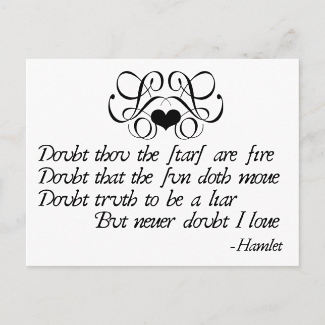 Never Doubt Ophelia Postcard (Front)