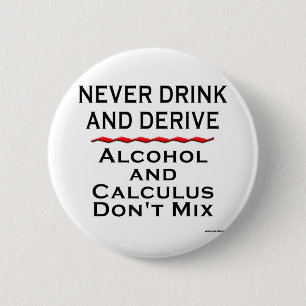 Never Drink and Derive 6 Cm Round Badge