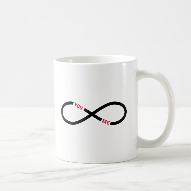 never ending love, infinity sign you and me coffee mug (Right)