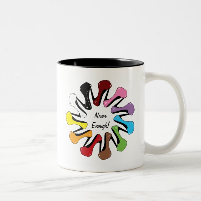 Never Enough Shoes (customisable) Two-Tone Coffee Mug (Right)