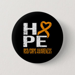 NEVER EVER EVER GIVE UP HOPE RSDCRPS AWARENESS T S 6 CM ROUND BADGE