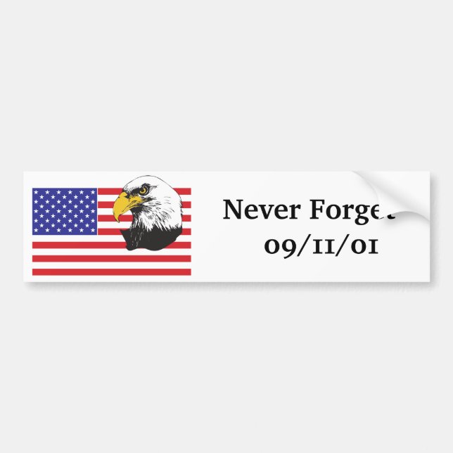 Never Forget   09/11/01 Bumper Sticker (Front)