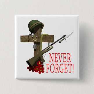 Never Forget 15 Cm Square Badge