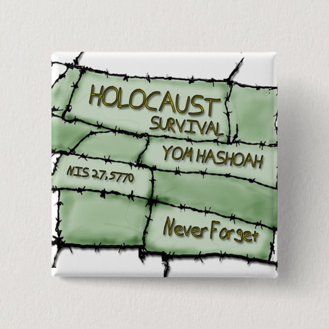 Never Forget 15 Cm Square Badge (Front)