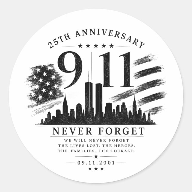 NEVER FORGET/ 25th Anniversary Stickers (Front)