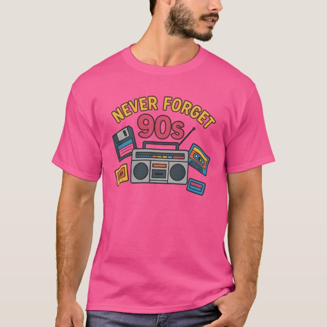Never Forget 90s Retro Gift Cassette Floppy friend T-Shirt (Front)