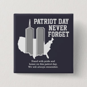 Never Forget 911 20th Anniversary Patriot Day 2021 15 Cm Square Badge