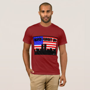 never forget 911 TSHIRT SHORT SLEEVE WINE