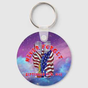 NEVER FORGET 9-11-2001 CBDOilPrincess Key Ring