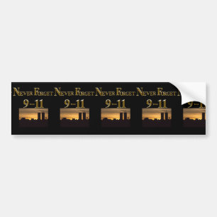 NEVER FORGET 9-11 BUMPER STICKER