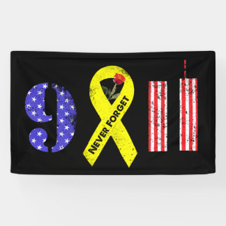 Never Forget 9 11 Yellow Ribbon Banner