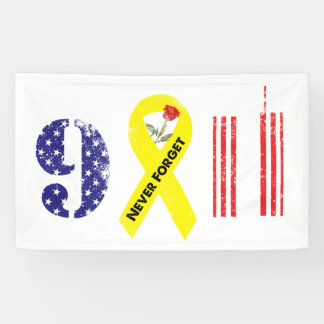 Never Forget 9 11 Yellow Ribbon Banner