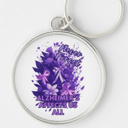 Never Forget Alzheimer's Affects Us All - End Alz  Key Ring