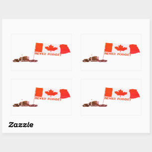 "Never Forget" Canadian Trucker Convoy  Rectangular Sticker