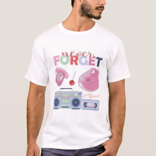 Never Forget Cassette Floppy Disc VHS CD T-Shirt