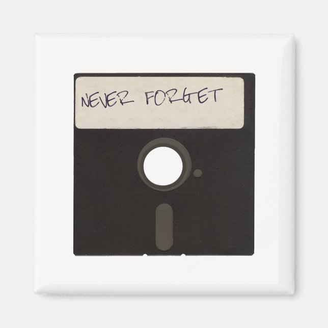 Never Forget Computer Floppy Discs Magnet (Front)