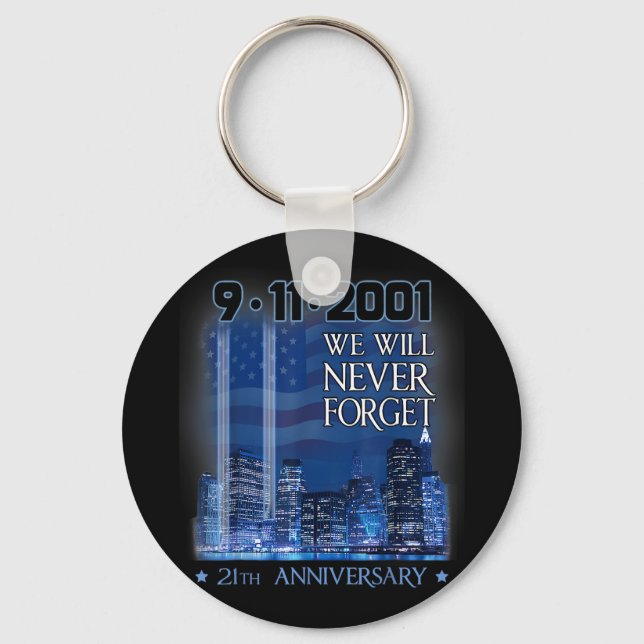 Never forget day memorial 21th anniversary patriot key ring (Front)