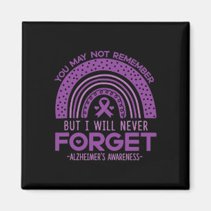 Never Forget Dementia Patients Purple Ribbon  Magnet