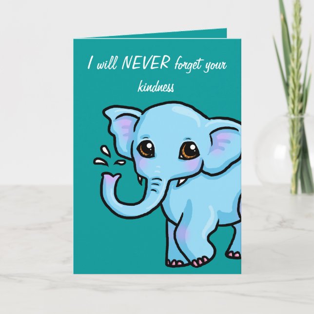 Never forget Elephant Thank you card (Front)
