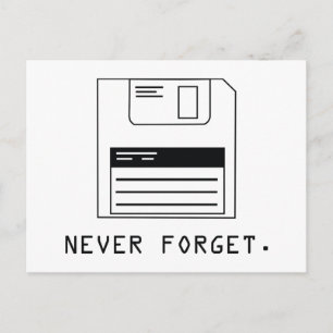 Never Forget : Floppy Disc Postcard