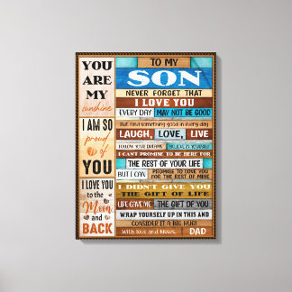 Never Forget I Love U - Dad To Son Canvas Print