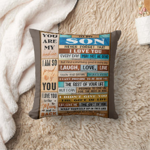 Never Forget I Love U - Dad To Son Cushion