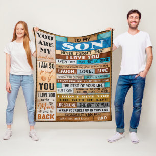 Never Forget I Love U - Dad To Son Fleece Blanket