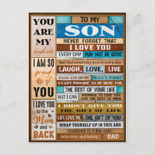 Never Forget I Love U - Dad To Son Postcard