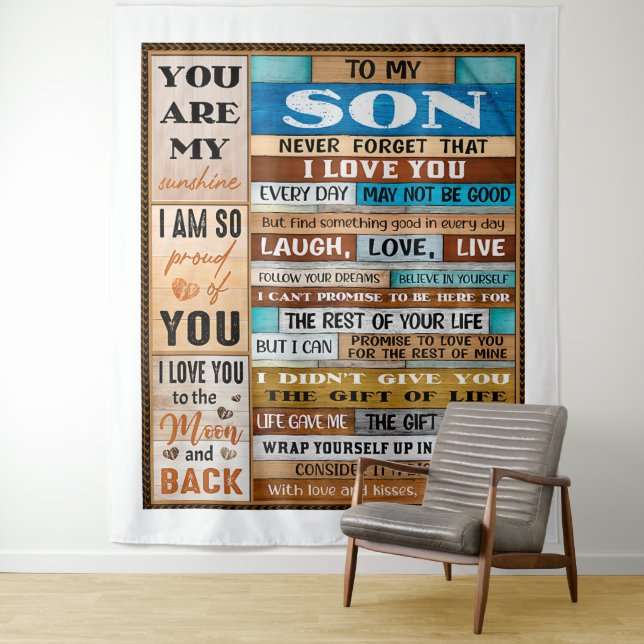 Never Forget I Love U - Dad To Son  Tapestry (In Situ)