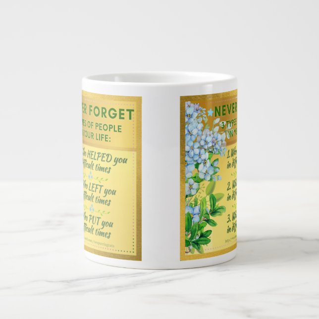 Never Forget Inspirational Large Coffee Mug (Front)