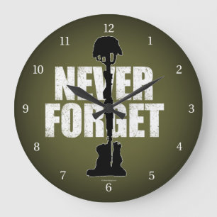 Never Forget (Memorial Day) Large Clock