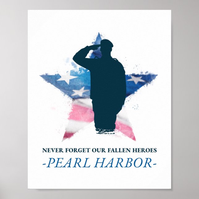 Never Forget Our Fallen Heroes Pearl Harbour Day  Poster (Front)