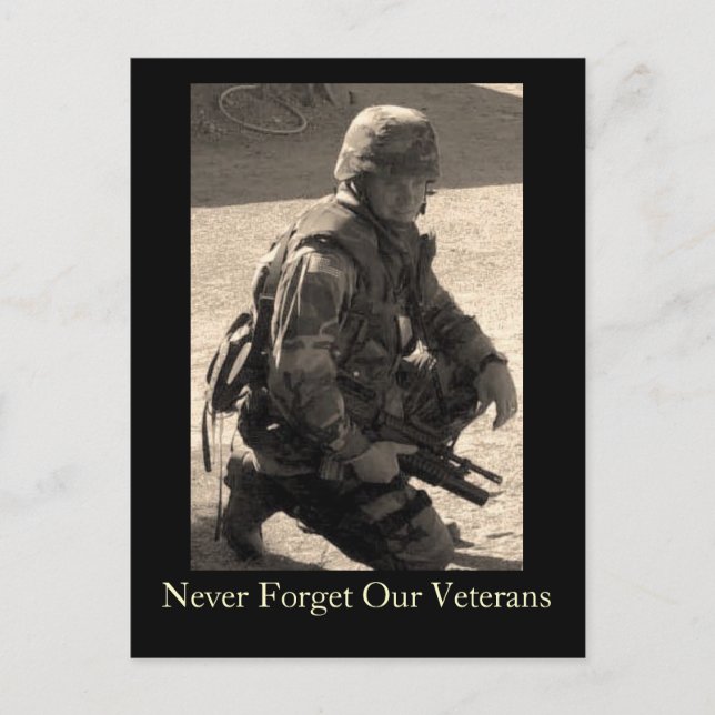 Never Forget Our Veterans Postcard (Front)