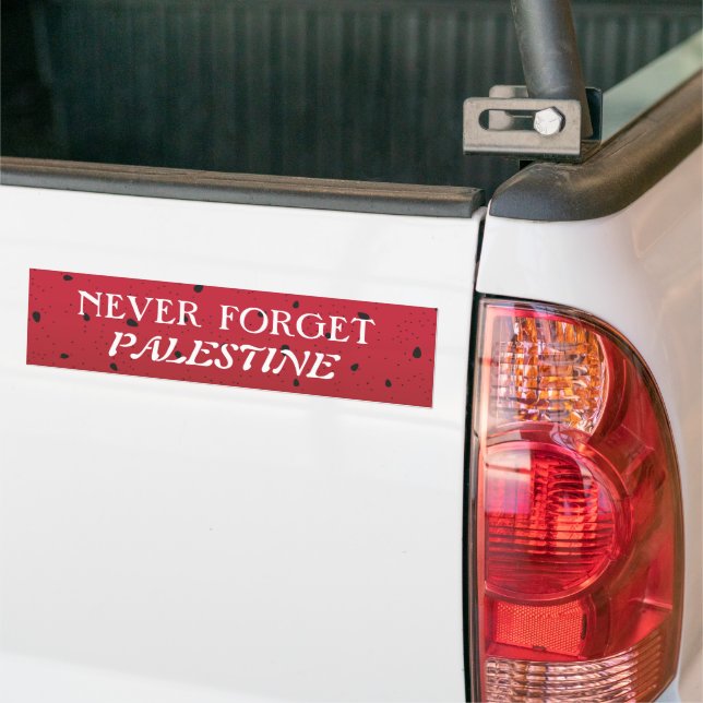 Never Forget Palestine Bumper Sticker (On Truck)
